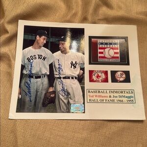 Joe  DiMaggio Ted williams signed photo